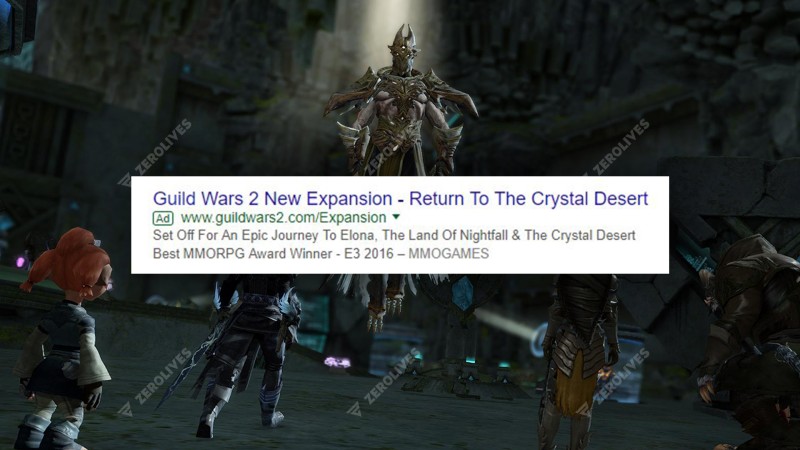 New Guild Wars 2 expansion advertisements tease return to &quot;The Land of Nightfall and The Crystal Desert&quot;